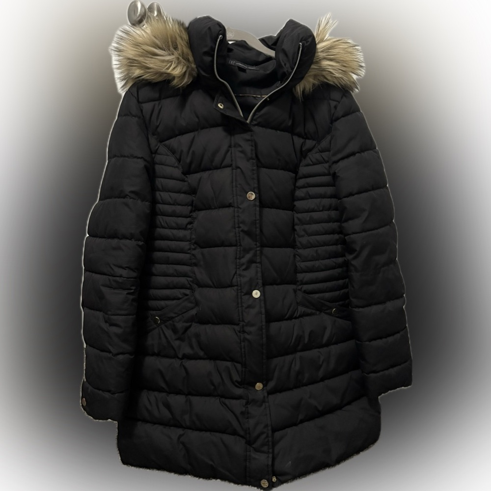 I.N.C international concepts black puffer coat - Picture 1 of 8